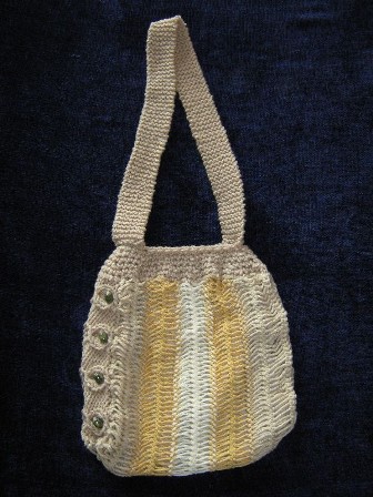 Tan Hairpin Lace Tote Bag