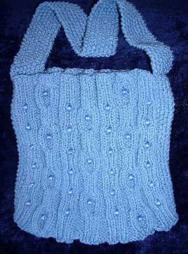 Blue Cabled Shoulder Bag