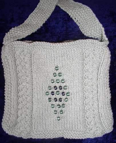 Mint Green Cabled with Diamond Beads