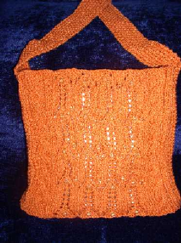 Orange Arrow Cabled with Gold Beads