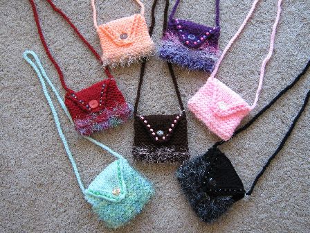 Mini Purse with Eyelash Yarn